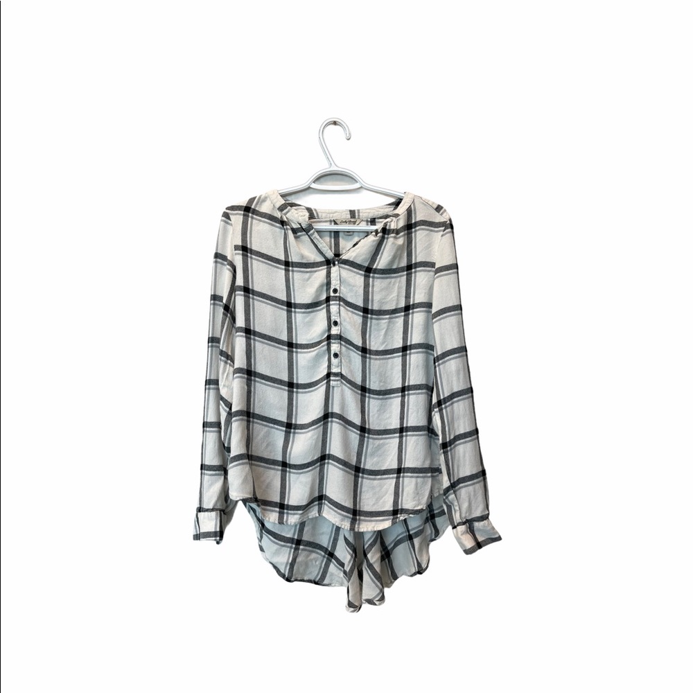 Lucky Brand Plaid Semi Button down top